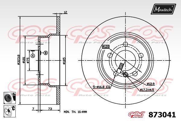 MaxTech 873041.6060 Tarcza hamulcowa tylna, niewentylowana 8730416060: Dobra cena w Polsce na 2407.PL - Kup Teraz!