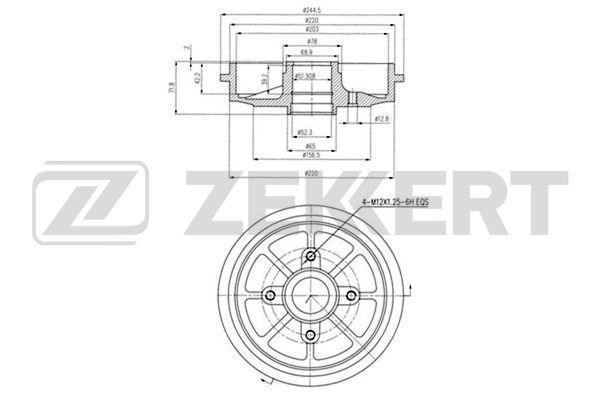 Zekkert BS5528 Rear brake drum BS5528: Buy near me in Poland at 2407.PL - Good price!
