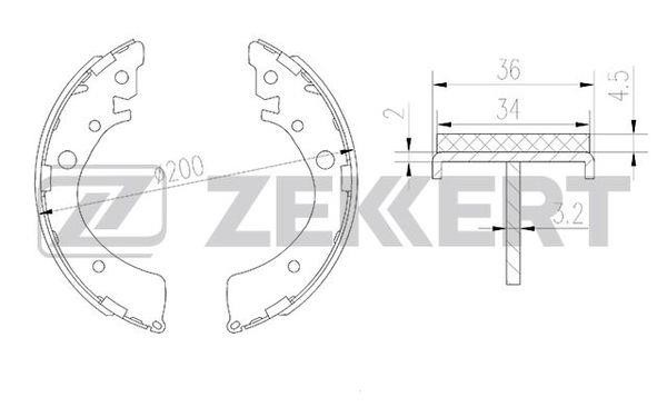Zekkert BK-4103 Колодки тормозные барабанные, комплект BK4103: Отличная цена - Купить в Польше на 2407.PL!