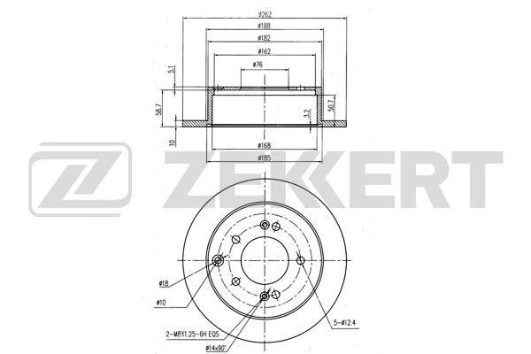 Zekkert BS-5642 Тормозной диск задний невентилируемый BS5642: Отличная цена - Купить в Польше на 2407.PL!