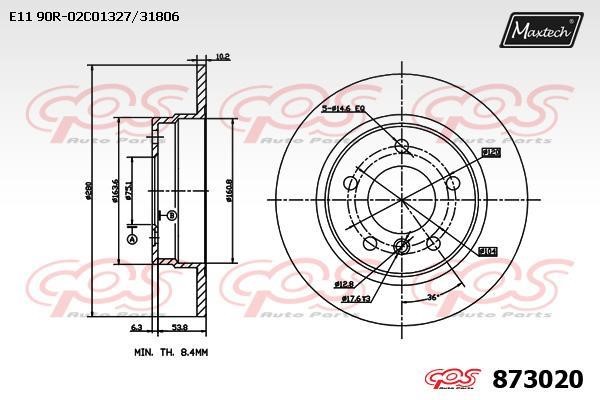 MaxTech 873020.0000 Диск гальмівний задній невентильований 8730200000: Приваблива ціна - Купити у Польщі на 2407.PL!