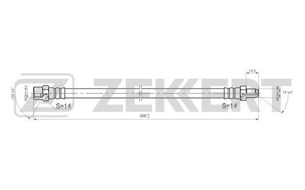 Zekkert BS-9005 Brake Hose BS9005: Buy near me in Poland at 2407.PL - Good price!