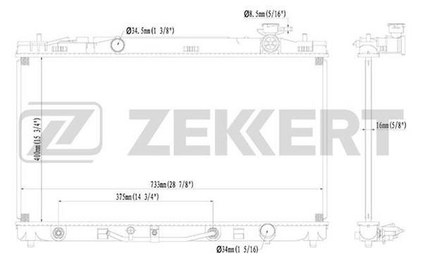 Zekkert MK-1203 Радіатор, система охолодження двигуна MK1203: Приваблива ціна - Купити у Польщі на 2407.PL!