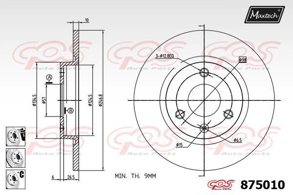 MaxTech 875010.6880 Диск гальмівний 8750106880: Приваблива ціна - Купити у Польщі на 2407.PL!