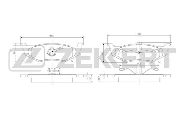 Zekkert BS-1339 Brake Pad Set, disc brake BS1339: Buy near me in Poland at 2407.PL - Good price!