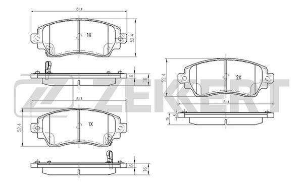 Zekkert BS-2074 Гальмівні колодки, комплект BS2074: Приваблива ціна - Купити у Польщі на 2407.PL!