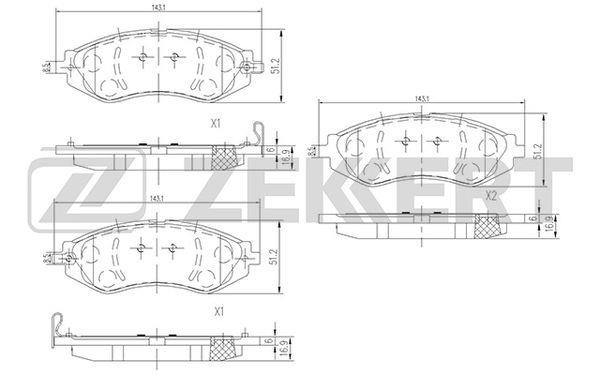 Zekkert BS-1309 Brake Pad Set, disc brake BS1309: Buy near me in Poland at 2407.PL - Good price!