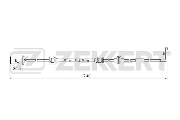 Zekkert BS-8088 Warning contact, brake pad wear BS8088: Buy near me in Poland at 2407.PL - Good price!
