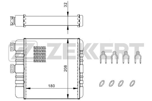 Zekkert MK-5087 Heat Exchanger, interior heating MK5087: Buy near me in Poland at 2407.PL - Good price!