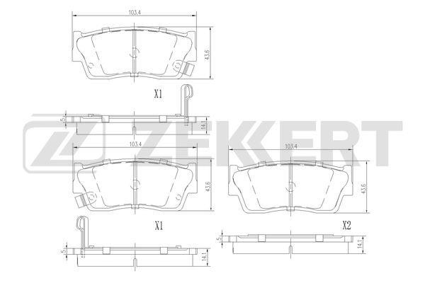 Zekkert BS-1559 Brake Pad Set, disc brake BS1559: Buy near me in Poland at 2407.PL - Good price!