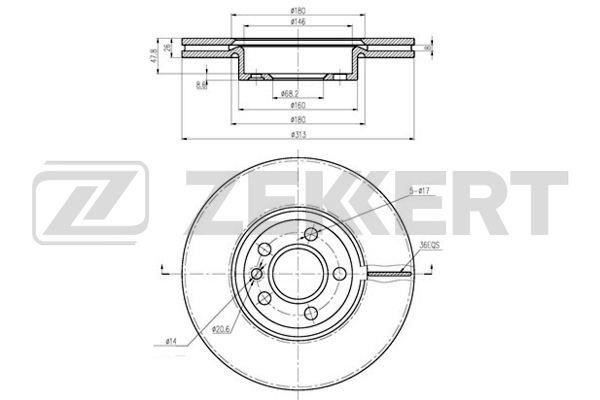 Zekkert BS-5846 Front brake disc ventilated BS5846: Buy near me in Poland at 2407.PL - Good price!