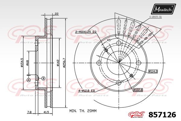 MaxTech 857126.0000 Front brake disc ventilated 8571260000: Buy near me at 2407.PL in Poland at an Affordable price!