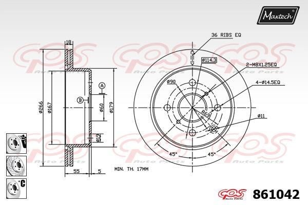 MaxTech 861042.6980 Innenbelüftete Bremsscheibe vorne 8610426980: Kaufen Sie zu einem guten Preis in Polen bei 2407.PL!