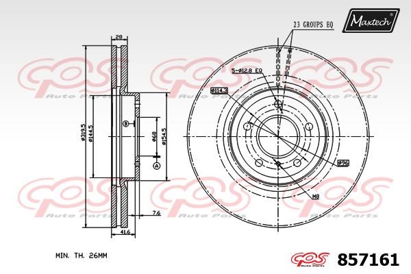 MaxTech 857161.0000 Front brake disc ventilated 8571610000: Buy near me in Poland at 2407.PL - Good price!