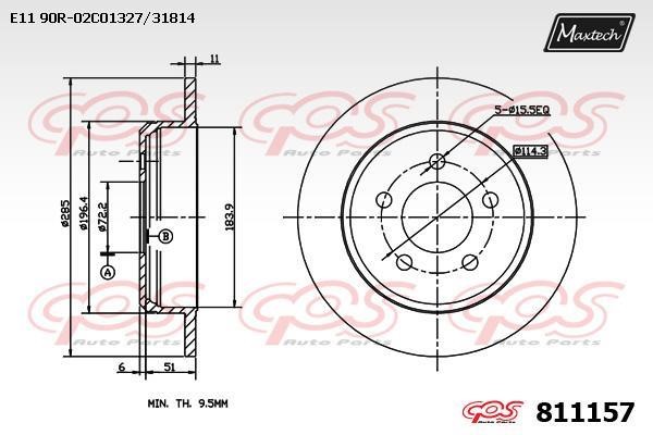 MaxTech 811157.0000 Тормозной диск задний невентилируемый 8111570000: Отличная цена - Купить в Польше на 2407.PL!