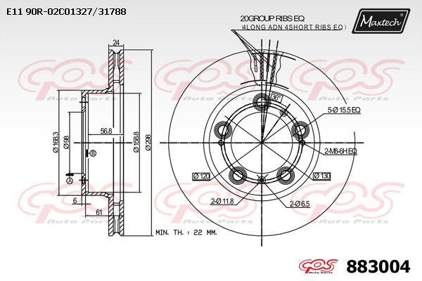 MaxTech 883004.0000 Wentylowana przednia tarcza hamulcowa 8830040000: Dobra cena w Polsce na 2407.PL - Kup Teraz!