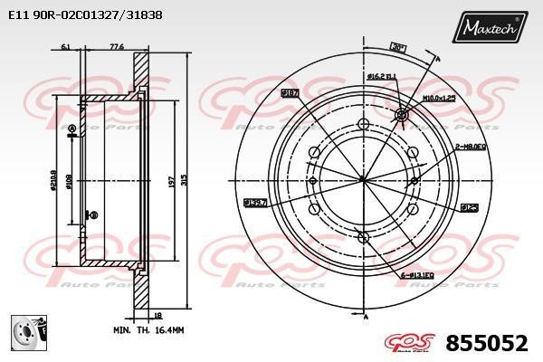 MaxTech 855052.0080 Rear brake disc, non-ventilated 8550520080: Buy near me in Poland at 2407.PL - Good price!