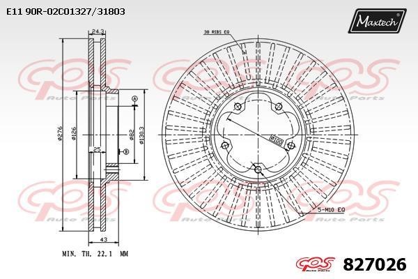 MaxTech 827026.0000 Innenbelüftete Bremsscheibe vorne 8270260000: Kaufen Sie zu einem guten Preis in Polen bei 2407.PL!