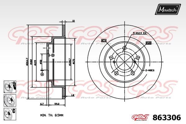 MaxTech 863306.6980 Bremsscheibe 8633066980: Kaufen Sie zu einem guten Preis in Polen bei 2407.PL!