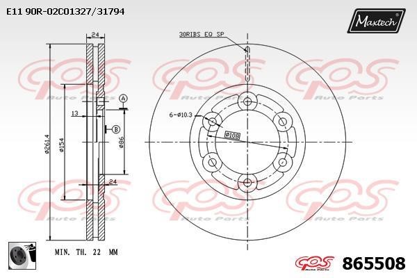 MaxTech 865508.0060 Тормозной диск передний вентилируемый 8655080060: Отличная цена - Купить в Польше на 2407.PL!