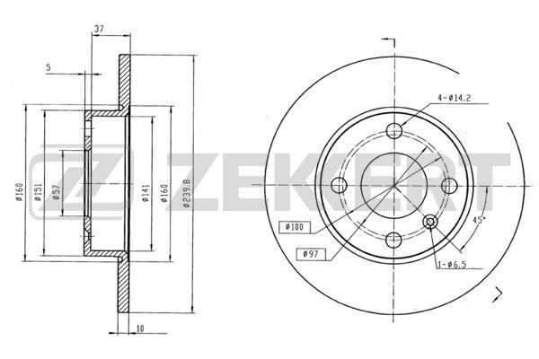 Zekkert BS-5101 Bremsscheibe hinten, unbelüftet BS5101: Kaufen Sie zu einem guten Preis in Polen bei 2407.PL!