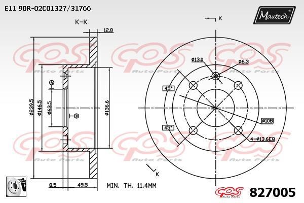 MaxTech 827005.0080 Unbelüftete Bremsscheibe vorne 8270050080: Kaufen Sie zu einem guten Preis in Polen bei 2407.PL!