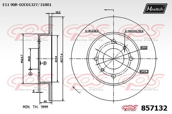 MaxTech 857132.0000 Тормозной диск задний невентилируемый 8571320000: Отличная цена - Купить в Польше на 2407.PL!