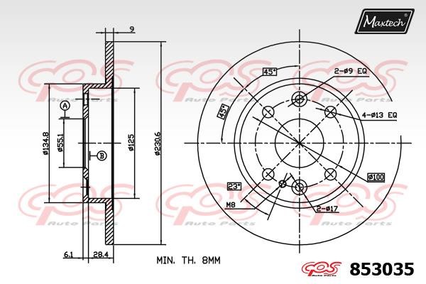 MaxTech 853035.0000 Tarcza hamulcowa tylna, niewentylowana 8530350000: Atrakcyjna cena w Polsce na 2407.PL - Zamów teraz!