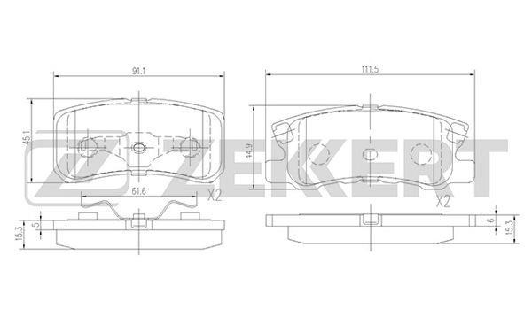 Zekkert BS-1359 Brake Pad Set, disc brake BS1359: Buy near me in Poland at 2407.PL - Good price!