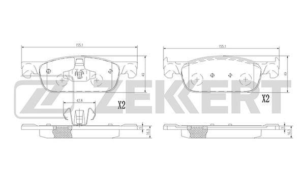 Zekkert BS-1378 Front disc brake pads, set BS1378: Buy near me in Poland at 2407.PL - Good price!