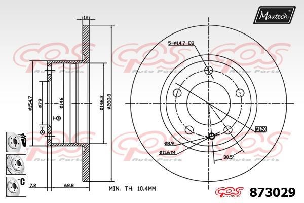 MaxTech 873029.6980 Bremsscheibe 8730296980: Kaufen Sie zu einem guten Preis in Polen bei 2407.PL!