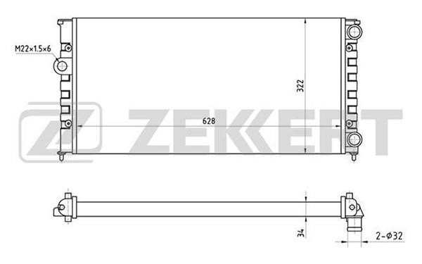 Zekkert MK1036 Radiator, engine cooling MK1036: Buy near me in Poland at 2407.PL - Good price!