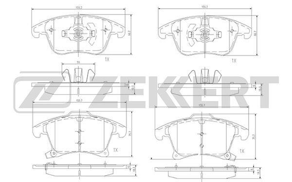 Zekkert BS-1363 Front disc brake pads, set BS1363: Buy near me in Poland at 2407.PL - Good price!