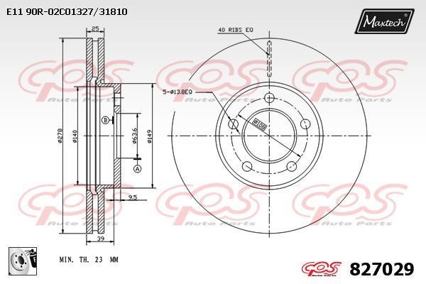 MaxTech 827029.0080 Тормозной диск передний вентилируемый 8270290080: Купить в Польше - Отличная цена на 2407.PL!