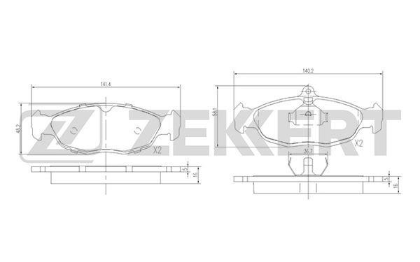 Zekkert BS-2346 Brake Pad Set, disc brake BS2346: Buy near me in Poland at 2407.PL - Good price!