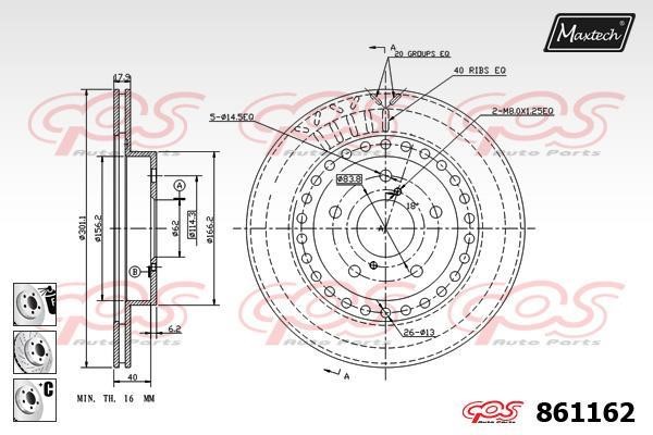 MaxTech 861162.6980 Innenbelüftete Bremsscheibe vorne 8611626980: Kaufen Sie zu einem guten Preis in Polen bei 2407.PL!