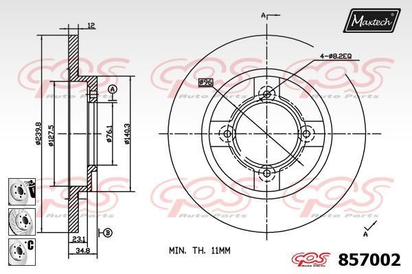 MaxTech 857002.6980 Диск гальмівний 8570026980: Приваблива ціна - Купити у Польщі на 2407.PL!