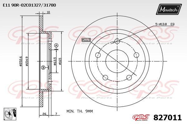 MaxTech 827011.0080 Rear brake disc, non-ventilated 8270110080: Buy near me in Poland at 2407.PL - Good price!