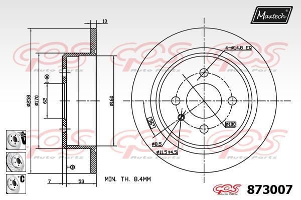 MaxTech 873007.6980 Brake disc 8730076980: Buy near me in Poland at 2407.PL - Good price!