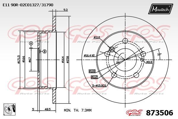 MaxTech 873506.0080 Tarcza hamulcowa tylna, niewentylowana 8735060080: Dobra cena w Polsce na 2407.PL - Kup Teraz!