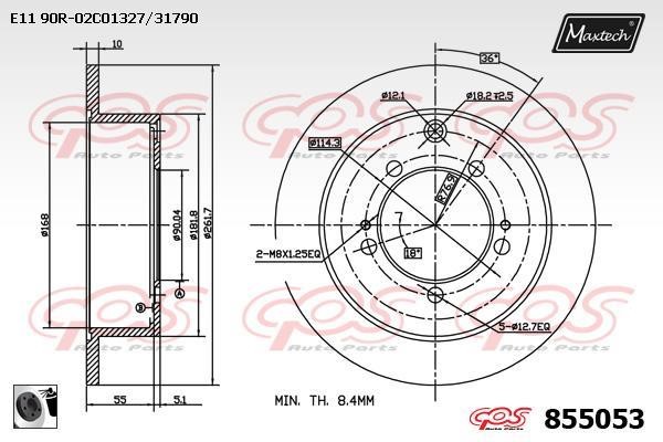 MaxTech 855053.0060 Rear brake disc, non-ventilated 8550530060: Buy near me in Poland at 2407.PL - Good price!