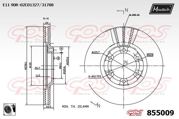 MaxTech 855009.0060 Wentylowana przednia tarcza hamulcowa 8550090060: Dobra cena w Polsce na 2407.PL - Kup Teraz!