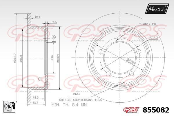 MaxTech 855082.0080 Tarcza hamulcowa tylna, niewentylowana 8550820080: Dobra cena w Polsce na 2407.PL - Kup Teraz!