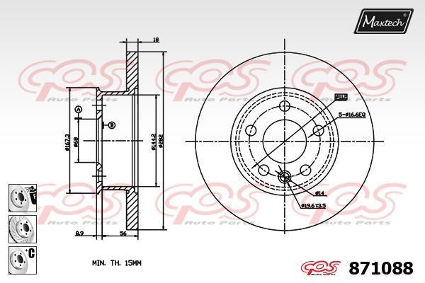 MaxTech 871088.6980 Диск тормозной 8710886980: Отличная цена - Купить в Польше на 2407.PL!