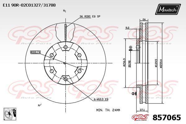 MaxTech 857065.0080 Тормозной диск передний вентилируемый 8570650080: Отличная цена - Купить в Польше на 2407.PL!
