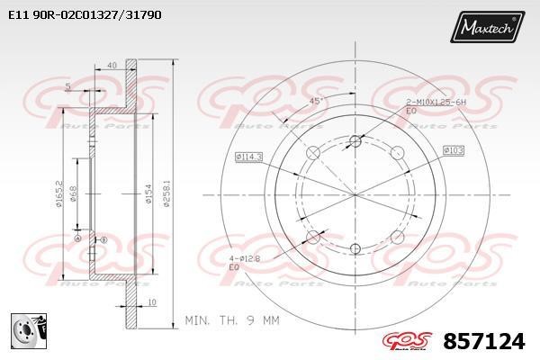 MaxTech 857124.0080 Tarcza hamulcowa tylna, niewentylowana 8571240080: Dobra cena w Polsce na 2407.PL - Kup Teraz!