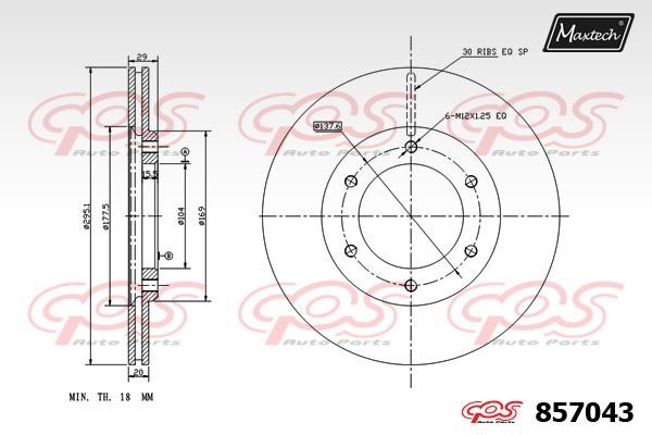 MaxTech 857043.0000 Wentylowana przednia tarcza hamulcowa 8570430000: Dobra cena w Polsce na 2407.PL - Kup Teraz!