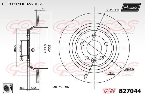 MaxTech 827044.0060 Rear brake disc, non-ventilated 8270440060: Buy near me in Poland at 2407.PL - Good price!