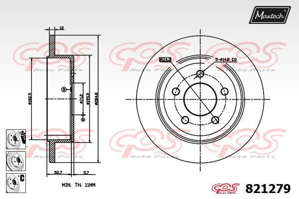 MaxTech 821279.6880 Диск тормозной 8212796880: Отличная цена - Купить в Польше на 2407.PL!