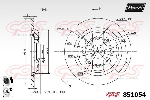 MaxTech 851054.6060 Диск гальмівний задній невентильований 8510546060: Приваблива ціна - Купити у Польщі на 2407.PL!